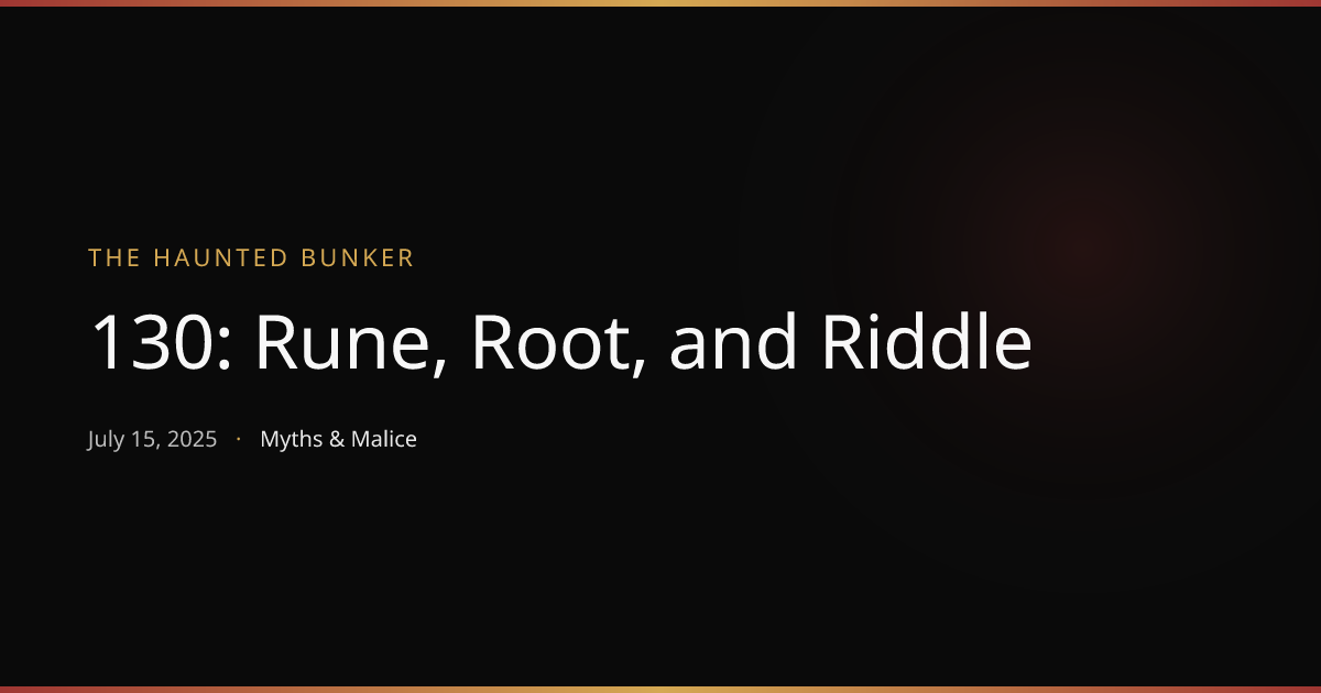 130: Rune, Root, and Riddle | The Haunted Bunker | Myths & Malice