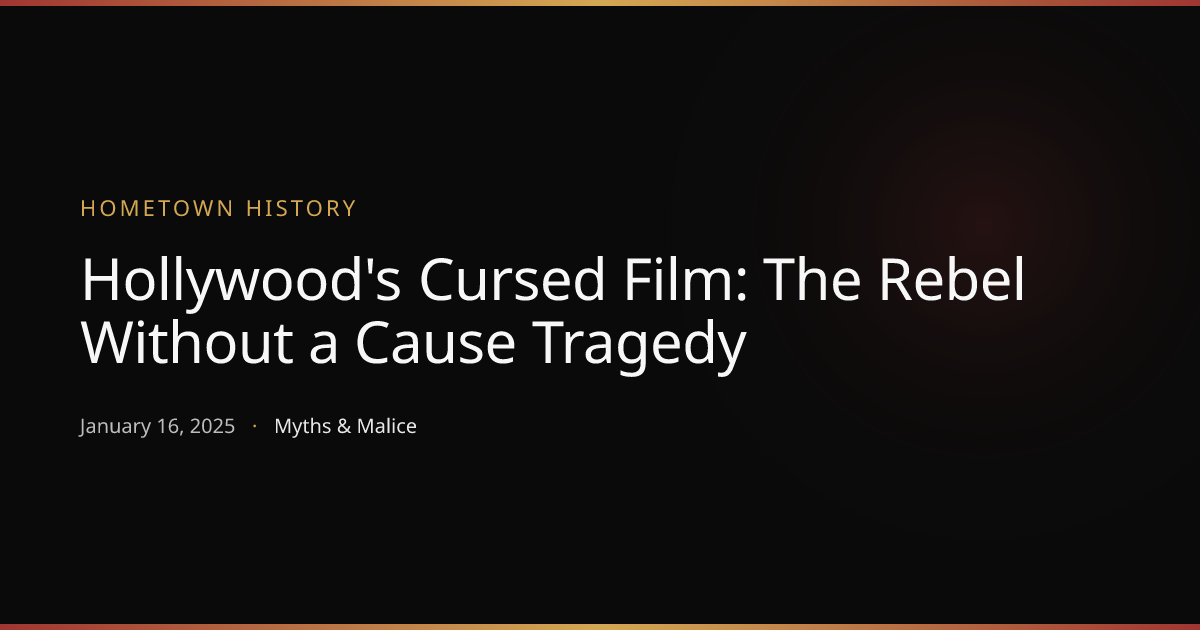 Hollywood's Cursed Film: The Rebel Without a Cause Tragedy | Hometown ...